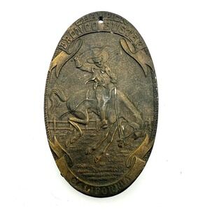 VTG Lewis Buckles Chicago Bronco Buster Champion California Brass Belt Buckle